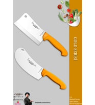 Lazbisa Gold Serisi Pide Börek Mutfak Bıçağı Salata Pizza Bıçak Kıyma Satırı Doğrama 2 Li Set ( Mft-012 )