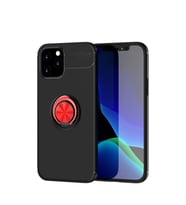 Apple İphone 12 Kılıf Range Yüzüklü Silikon - Siyah-kırmızı