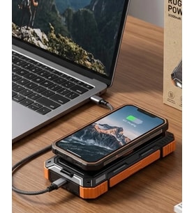 Northcity 20000 mAh Güneş Enerjili Powerbank - Kablosuz Şarj, Hızlı Şarj ve Taşınabilir Batarya