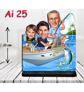 Kişiye Özel Ahşap Biblo - Aile Karikatür Biblo - 3 Kişilik Aile Biblo 9