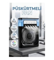 Püskürtmeli Masaüstü Fan – 600 ml Su Haznesi, 5 Sisleme Çıkışı, 3 Hız ve 7 Renk Işık