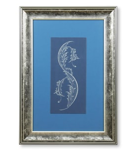 e38 EL İŞÇİLİĞİ YAPRAK MOTİFLİ TEZHİP TABLO 54*38 cm - 5113