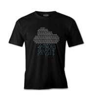 Cloud with Binary Code Numbers Siyah Erkek Tshirt