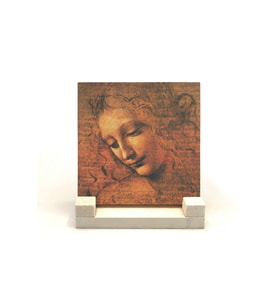 Kadın Başı Eskizi (Leonardo Da Vinci, 1508) Baskılı Taş Masaüstlük 10X10