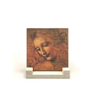 Kadın Başı Eskizi (Leonardo Da Vinci, 1508) Baskılı Taş Masaüstlük 10X10