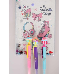DEKOMUS İLE ÖZEL TASARIM TEKLİ CUPCAKE BAŞLIKLI 0.7 MM VERSATİL UÇLU KALEM