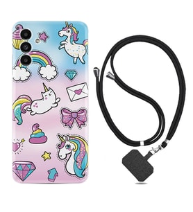 Samsung A23 A31 A32 A50 A51 A52 A53 A70 Kılıf Boyun Askılı Silikon Unicorn Mektup 1800