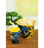 Batman Mısır & Popcorn Kutusu+Kapaklı Pipetli Bardak 400 ml.