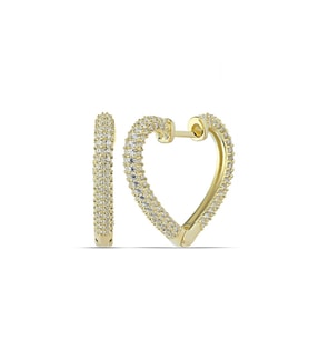 Gümüş Gold Kalp Kadın Küpe CSR2184899