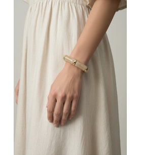 Valmont Accessories Kadın Gold Renk Bej Mermer Desenli Kalın Bileklik