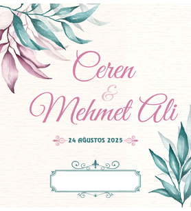 Nikah Nişan Düğün Davetiyesi Kare İkiz İp Bağlamalı 5040