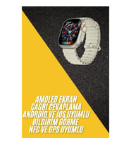 Mey İthalat® Akıllı Saat Kol Saati Android ve İOS Uyumlu Nabız Ölçer Sesli Asistan