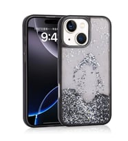 Apple iPhone 15 Kılıf Sıvılı Simli Şeffaf Arka Yüzey Zore Keto Silikon Kapak