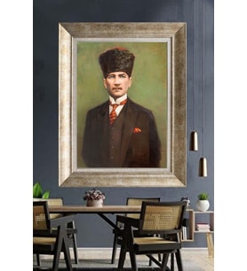 Gümüş Çerçeveli Atatürk Tablo za204