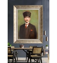 Gümüş Çerçeveli Atatürk Tablo za204