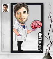 Kişiye Özel 3D  Ahşap Tablo Beyin Cerrah Doktor Erkek 30x40 -1
