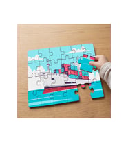Denizde Yük Gemisi Tasarımlı 24 Parça Ahşap Çocuk Puzzle MPK0663