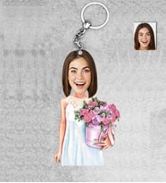 Kişiye Özel Kadın Ahşap Anahtarlık-48
