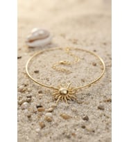 Güneş Model Gold Renk Choker Kadın Kolye TJ-BKO11152