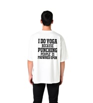 Yoga ve Mizahla Rahatla Baskılı Erkek Oversize Tişört