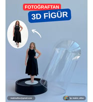 Fanus İçinde Kişiye Özel 3D Tek Kişilik Figür (15cm)