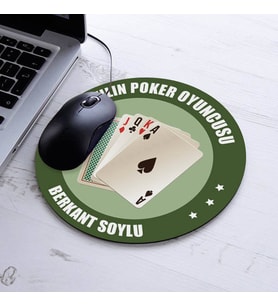Yılın Poker Oyuncusu İsme Özel Yuvarlak Mousepad