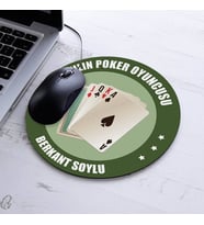 Yılın Poker Oyuncusu İsme Özel Yuvarlak Mousepad
