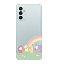 Samsung Galaxy M23 Uyumlu Teletubbies Desenli Şeffaf Telefon Kılıfı