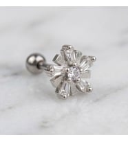 FerizZ 316L Çelik Zirkon Taşlı Çiçek Piercing PRC-176