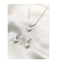 Çelik Venedik Kalp Kolye Küpe Silver Set (Gümüş)