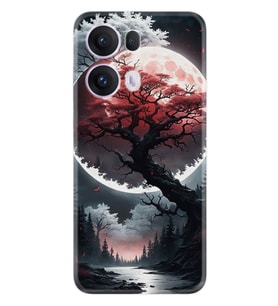 Oppo Reno 13F Kılıf Boutique Baskılı Resimli Ağaç ve Ay Pcode -057