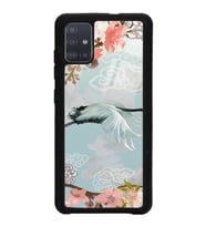 Samsung A51 Uyumlu Suluboya Leylek Tasarımlı Glossy Telefon Kılıfı