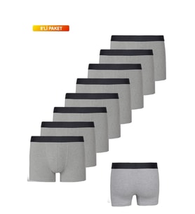 Erkek 8'li Paket Pamuklu Likralı Boxer