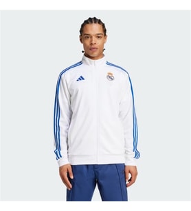 Adidas Beyaz Erkek Real Madrid Fermuarlı Sweatshirt Uzun Kollu Üst - IT3804