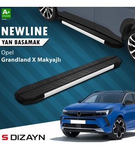 S-Dizayn Opel Grandland X Makyajlı Hybrid NewLine Aluminyum Yan Basamak 183 Cm 2021-2024 A+ Kalite