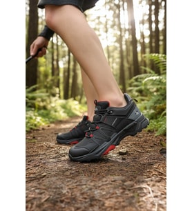 Enoch Erkek Siyah Kırmızı Waterproof Outdoor Trekking ve Dağ Yürüyüş Ayakkabısı