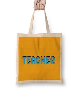 Teache Gift-Learning Inspire-Science Student School-Inspirational KIDS WOMEN Men Bez Çanta Uzun Saplı