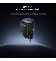 Lexroo 35W Gan Hızlı Şarj Adaptörü, Hızlı Şarj Başlığı,1x Type-C Girişi, 1x Usb Girişi