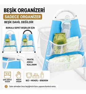 Chubby Baby Beşik Organizeri Askılı Çok Gözlü Bebek Bakım Düzenleyici