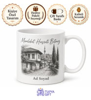 Karakalem Memleket Baskılı Kupa Bardak Nostalji Hediye Porselen Mug