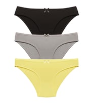 3 LÜ Paket Düz Renk M Beden Bikini Külot (Çok Renkli)