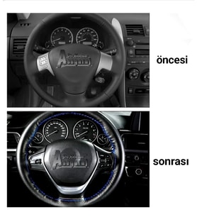 Fiat Fiorino Uyumlu 2015-2021 Dikmeli Direksiyon Kılıfı Soft Siyah ( 10×38CM )