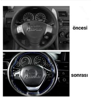 Fiat Fiorino Uyumlu 2015-2021 Dikmeli Direksiyon Kılıfı Soft Siyah ( 10×38CM )