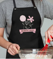 BK Gift Kişiye Özel İsimli Anneler Günü Tasarımlı Profesyonel Siyah Mutfak Önlüğü, Aşçı Önlüğü, Şef Önlüğü, Anneye Hediye-4