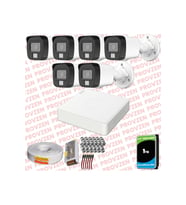 Provzen Hikvision 6 Kamera Hibrit ColorVu Full HD Güvenlik Kamera Olay Anında bildirim