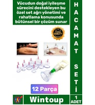 #HacamatSeti Masaj Terapi Ağrı Giderici Profesyonel Pompalı 12 Parça Vakumlu Hacamat Kupa Çekme Seti