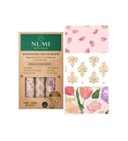 NUMI Naturals Balmumu Gıda Saklama Bezleri – Premium 3’lü Set (30×30 cm) - Soft Romance Serisi