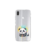 Redmi Note 7 Pro ile Uyumlu Splash Panda Tasarımlı Şeffaf Silikon Kılıf