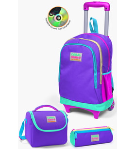 Coral High Kids Mor Renk Detaylı Çekçekli 3’lü Okul Çanta Seti SET0123934