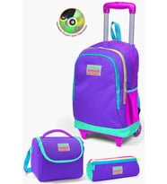 Coral High Kids Mor Renk Detaylı Çekçekli 3’lü Okul Çanta Seti SET0123934